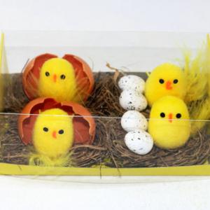 Easter chick with nest S/4 EA20-26-7