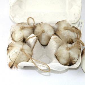 Easter egg with feather and rope 6pc 13BY050-5
