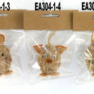 Easter egg with grass and rope EA304-1-3/-4/-5