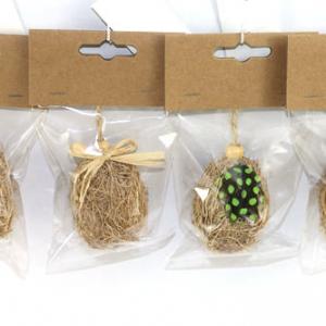 Easter egg with grass and rope EA304