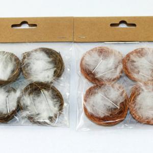 Easter nest with feather 4pk