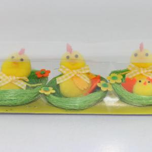 Easter pom pom chick in 6cm nest 3pk