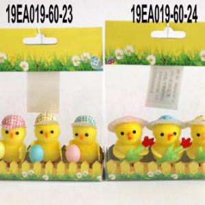 Easter pom pom chick with hat 3pk 19EA019-60-23/24