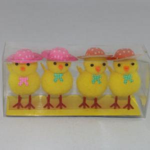 Easter pom pom chick with hat 4pk