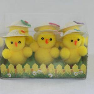 Easter pom pom chick with hat 6pk