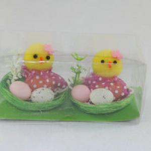 Easter pom pom chick with skirt in nest