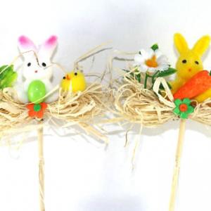 Easter rabbit with grass on 50cm stick 20BS003-1-50