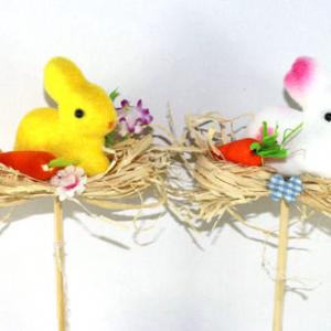 Easter rabbit with grass on 50cm stick 20BS003-2-50