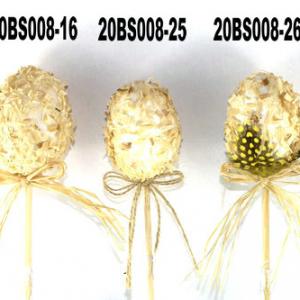 Egg with grass on 50cm stick 20BS008-16/25/26