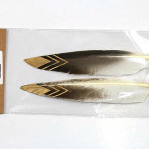 Feather with pattern and with clip S/2 ST94114