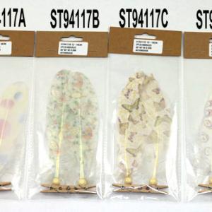 Feather with pattern and with clip S/2 ST94117A/B/C/D