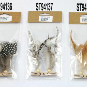 Feather with small egg and clip S/2 ST94136/137/138