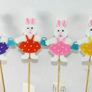 Felt bunny with stick 12BS177-1