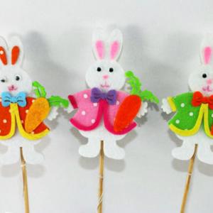 Felt bunny with stick 12BS177-41