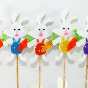 Felt bunny with stick 12BS177-42