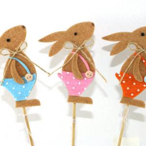 Felt bunny with stick 12BS177-44