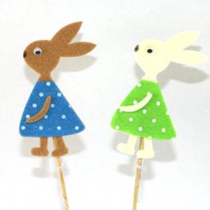 Felt bunny with stick 12BS177-52