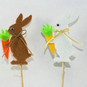 Felt bunny with stick 12BS177-54