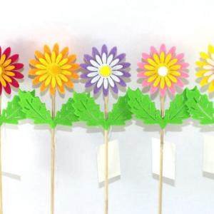 Felt flower with stick 20BS006-1