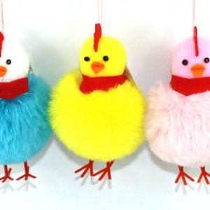 Fluffy pom pom hanging easter boy chick 19EA025