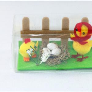 Rural chicken with egg and nest