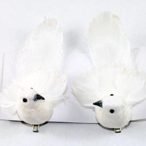 White bird with gliter and clip 20Y057